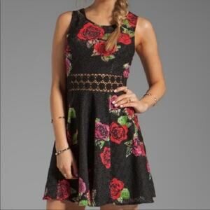 Free People black rose for and flare mini dress Vampire Diaries TV size 4